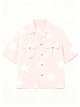 Men's Pink Short-Sleeve Shirt with White Star Print