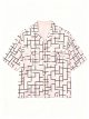 Men's Pink Short-Sleeve Shirt with Black Maze Line Print