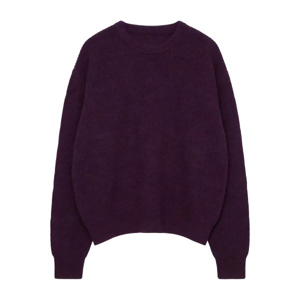Deep Purple Oversized Knit Sweater