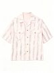 Men's Pink Short-Sleeve Shirt with Gray Brushstroke Print