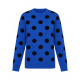Blue Polka Dot Knit Sweater