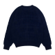 Navy Blue Textured Knit Sweater
